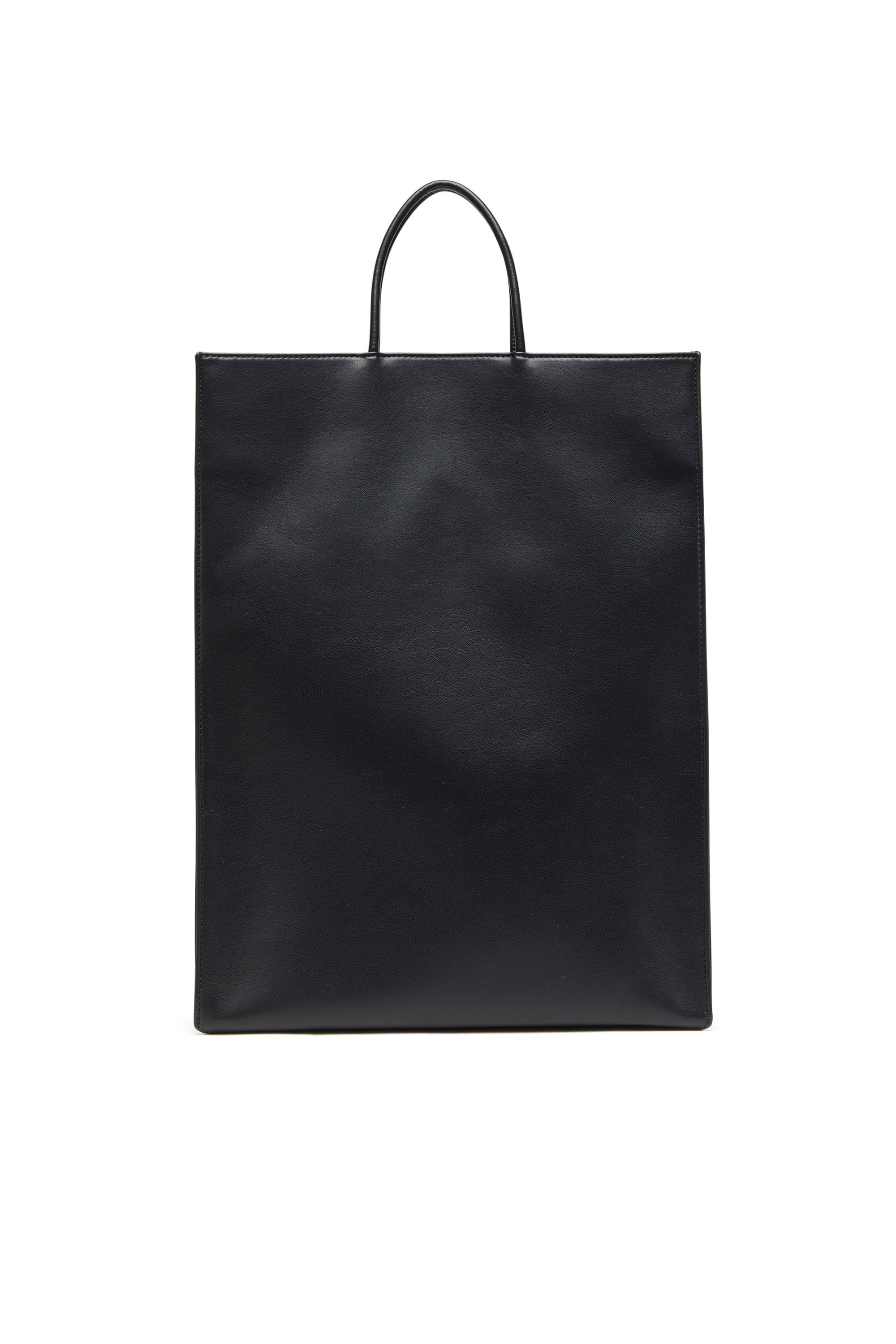 Diesel - DSL 3D SHOPPER L X, Man's Dsl 3D L-Large PU tote bag with embossed logo in Black - 3