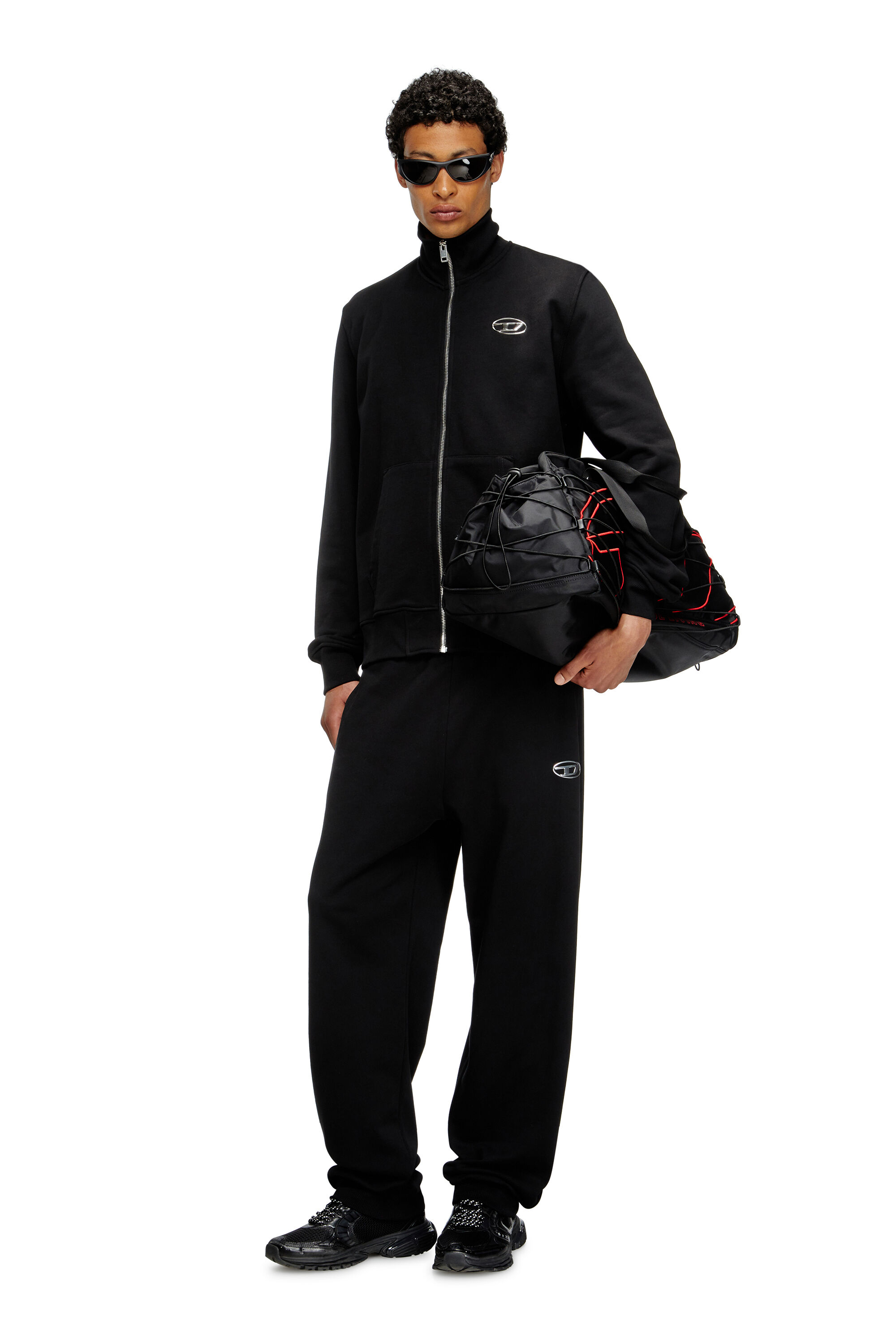 Diesel - TECH-D DUFFLE X, Unisex's Tech-D-Nylon duffle bag with Oval D embroidery in Black - 1