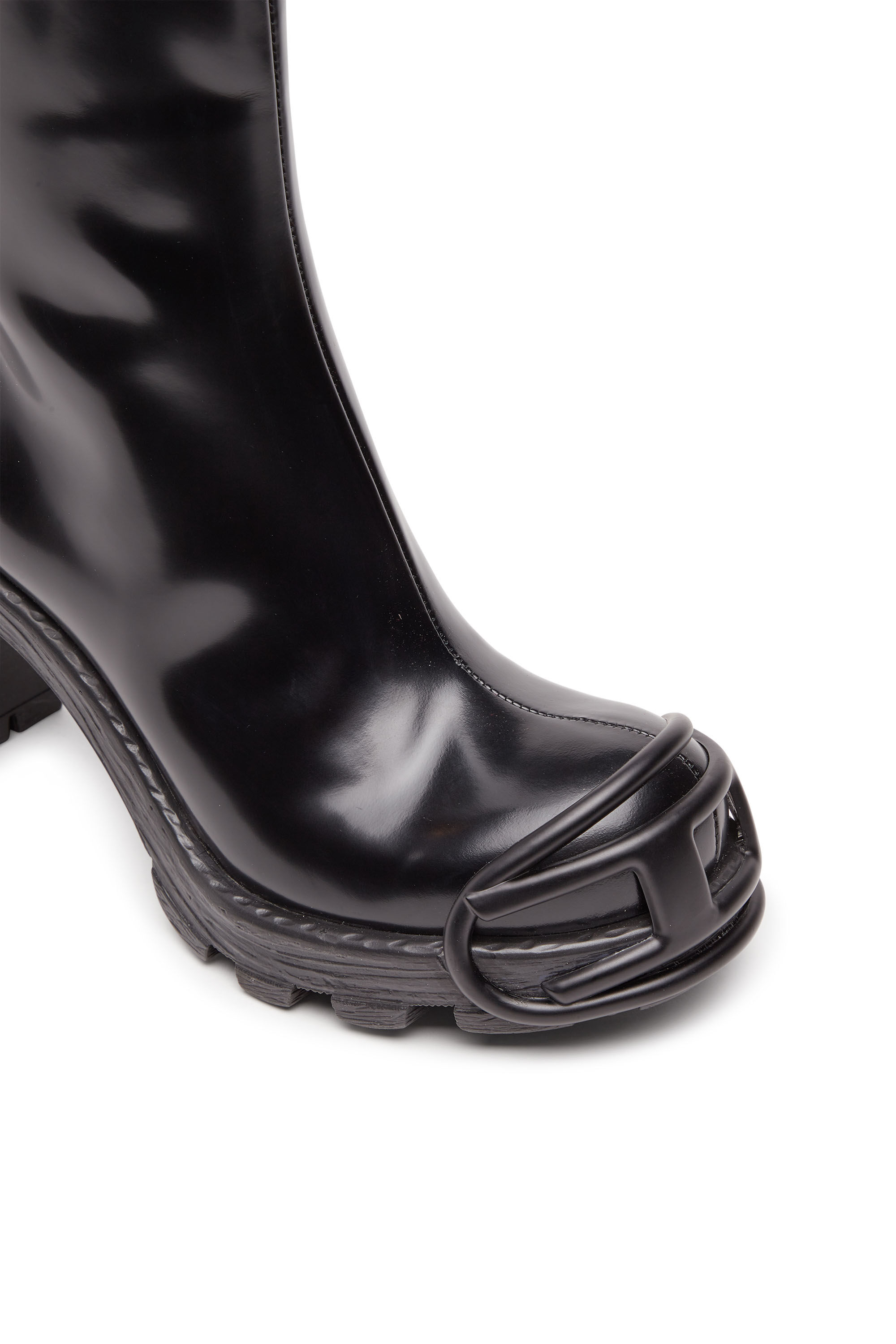 Diesel - D-HAMMER D HB W, Woman's D-Hammer-High-heel boots in brushed leather in Black - 5