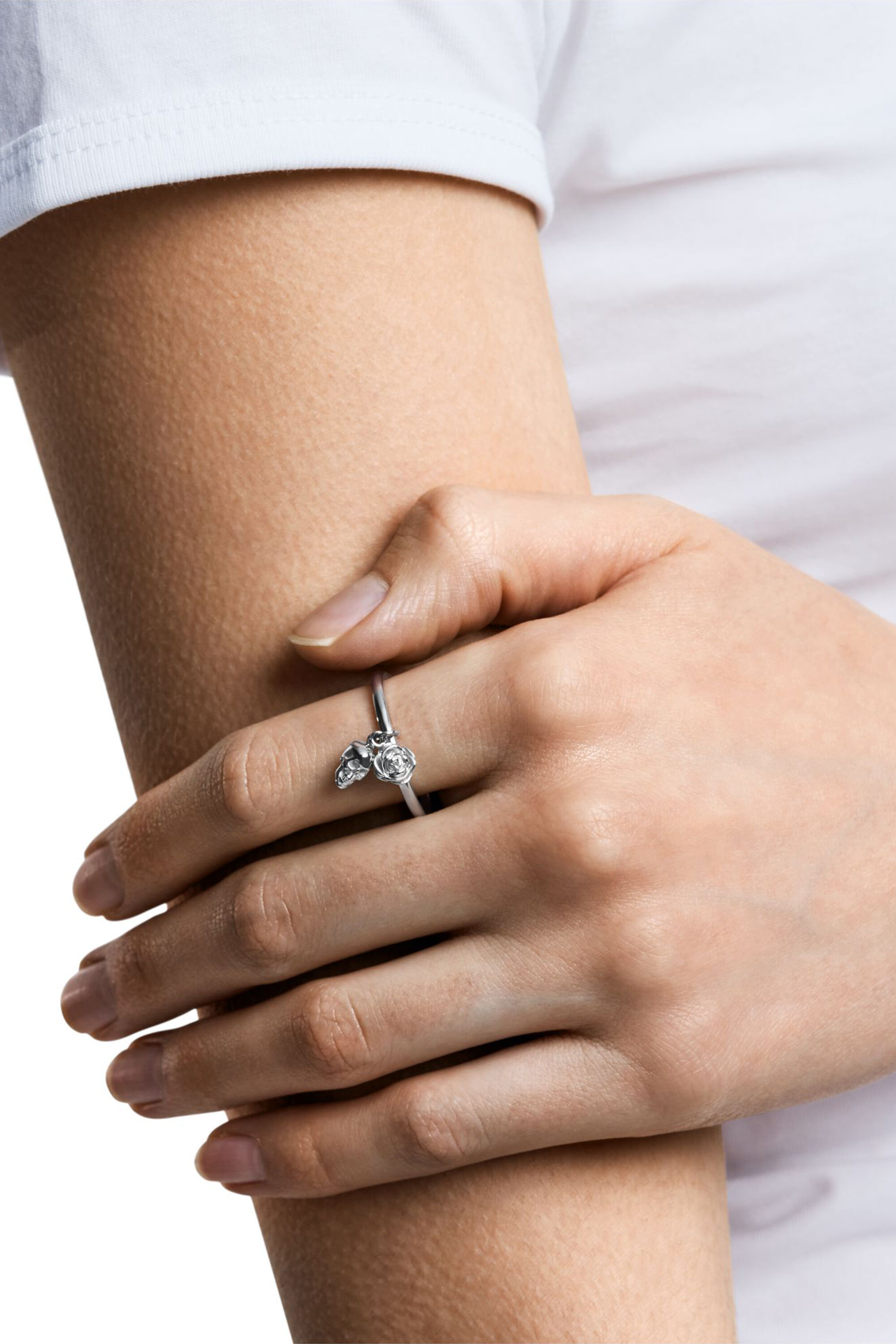 Diesel - DX1602040, Unisex's Stainless Steel Skull Charm Ring in Silver - 3
