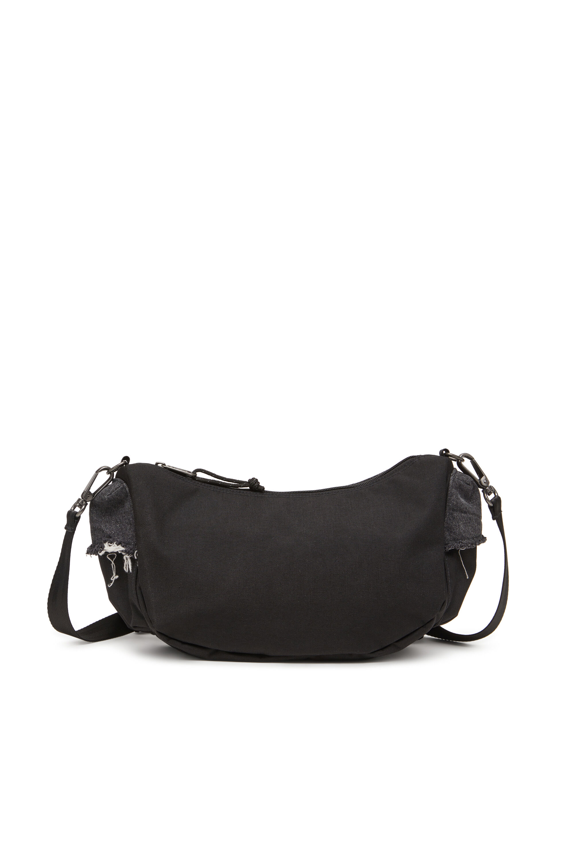 Diesel - DIESEL SHOULDER BAG, Unisex's Shoulder bag in destroyed denim and CORDURA® in Black - 2