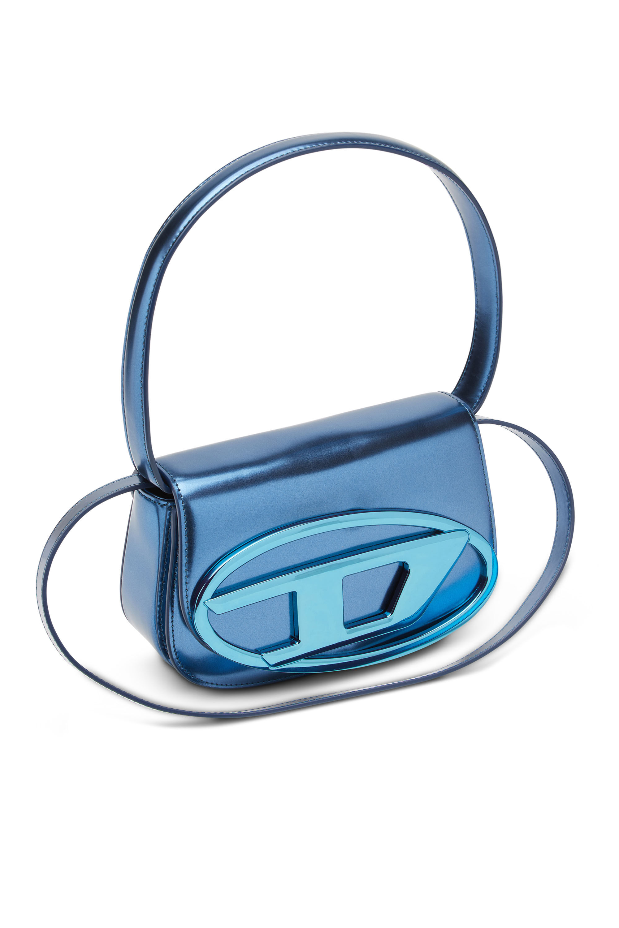 Diesel - 1DR, Woman's 1DR-Iconic shoulder bag in mirrored leather in Blue - 2