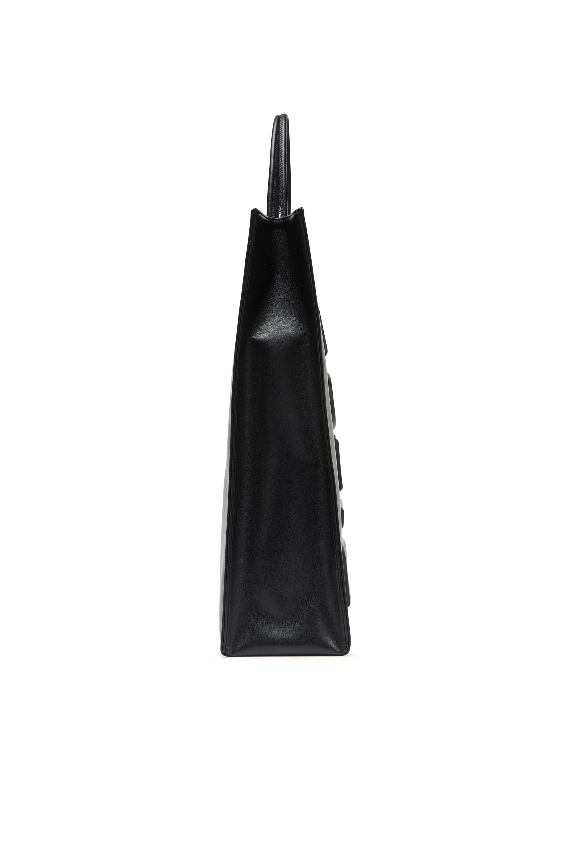 Diesel - DSL 3D SHOPPER L X, Man's Dsl 3D L-Large PU tote bag with embossed logo in Black - 4