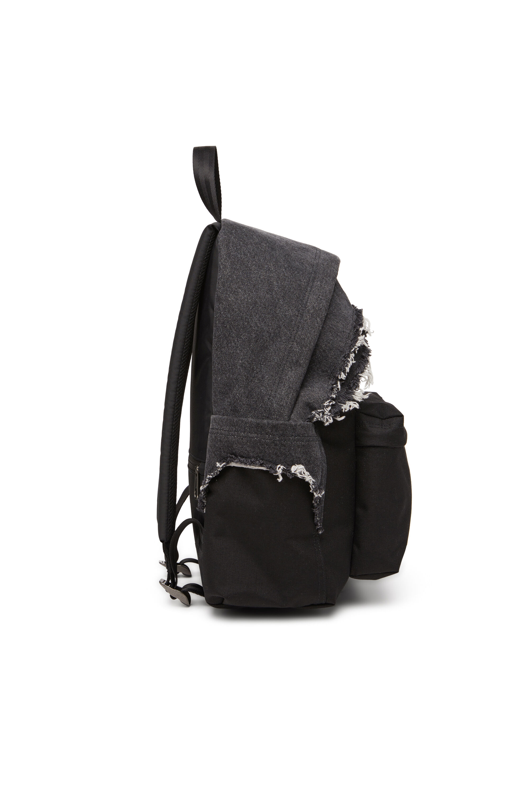 Diesel - DIESEL DAY PAK'R, Unisex's Backpack in destroyed denim and CORDURA® in Black - 3
