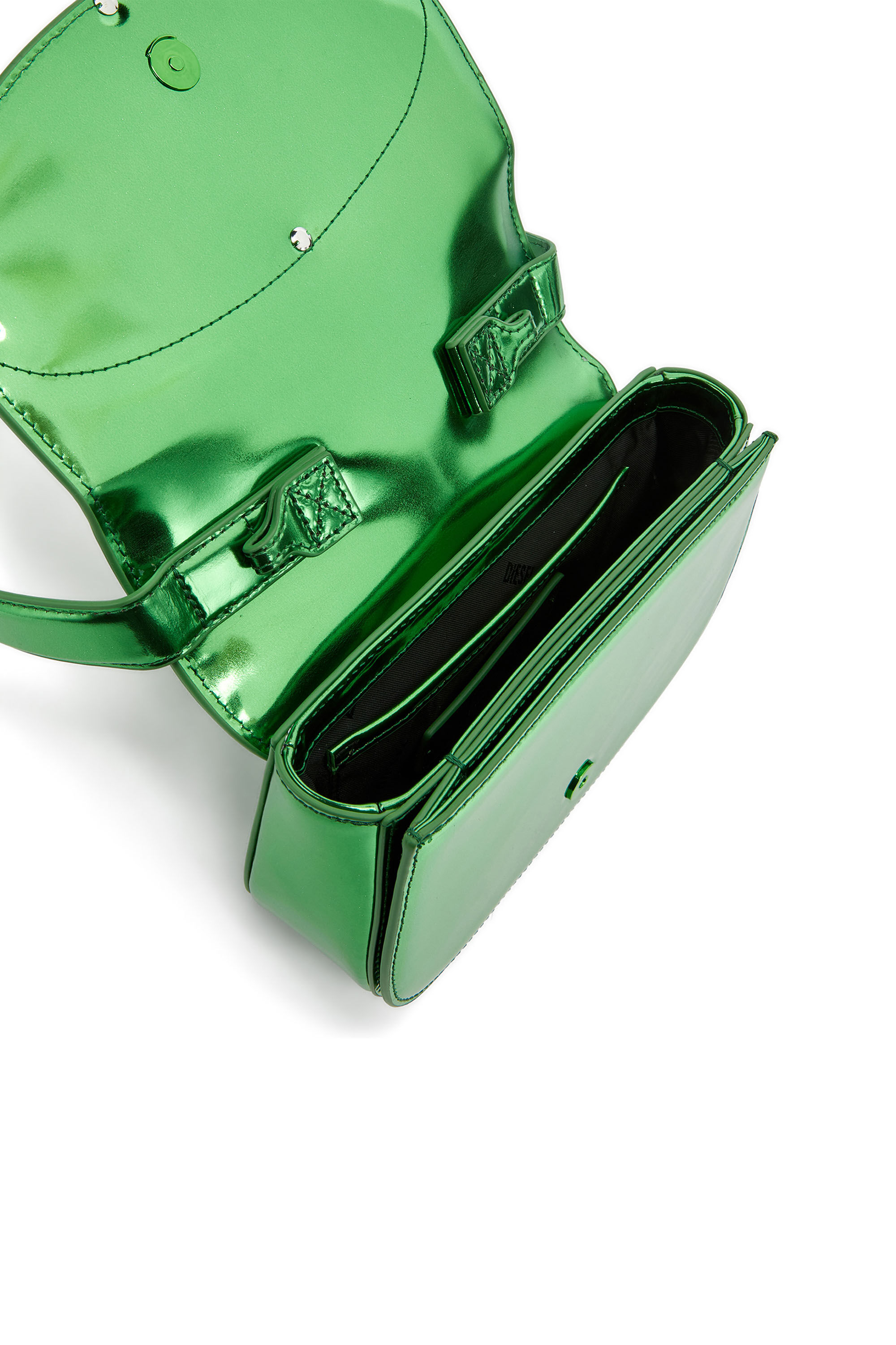 Diesel - 1DR, Woman's 1DR-Iconic shoulder bag in mirrored leather in Green - 5