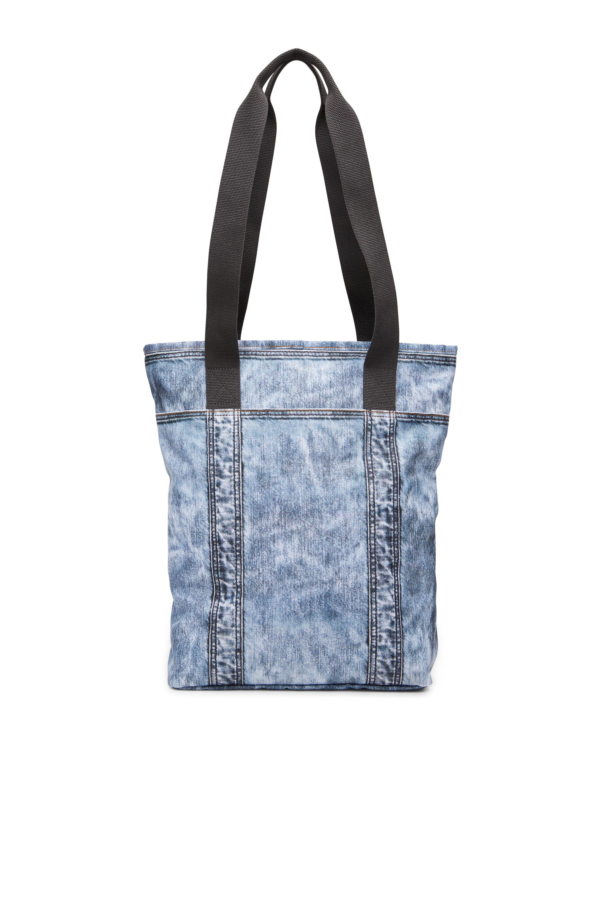 Diesel - DIESEL TOTE, Unisex's Tote bag in trompe l'oeil denim in Blue - 3