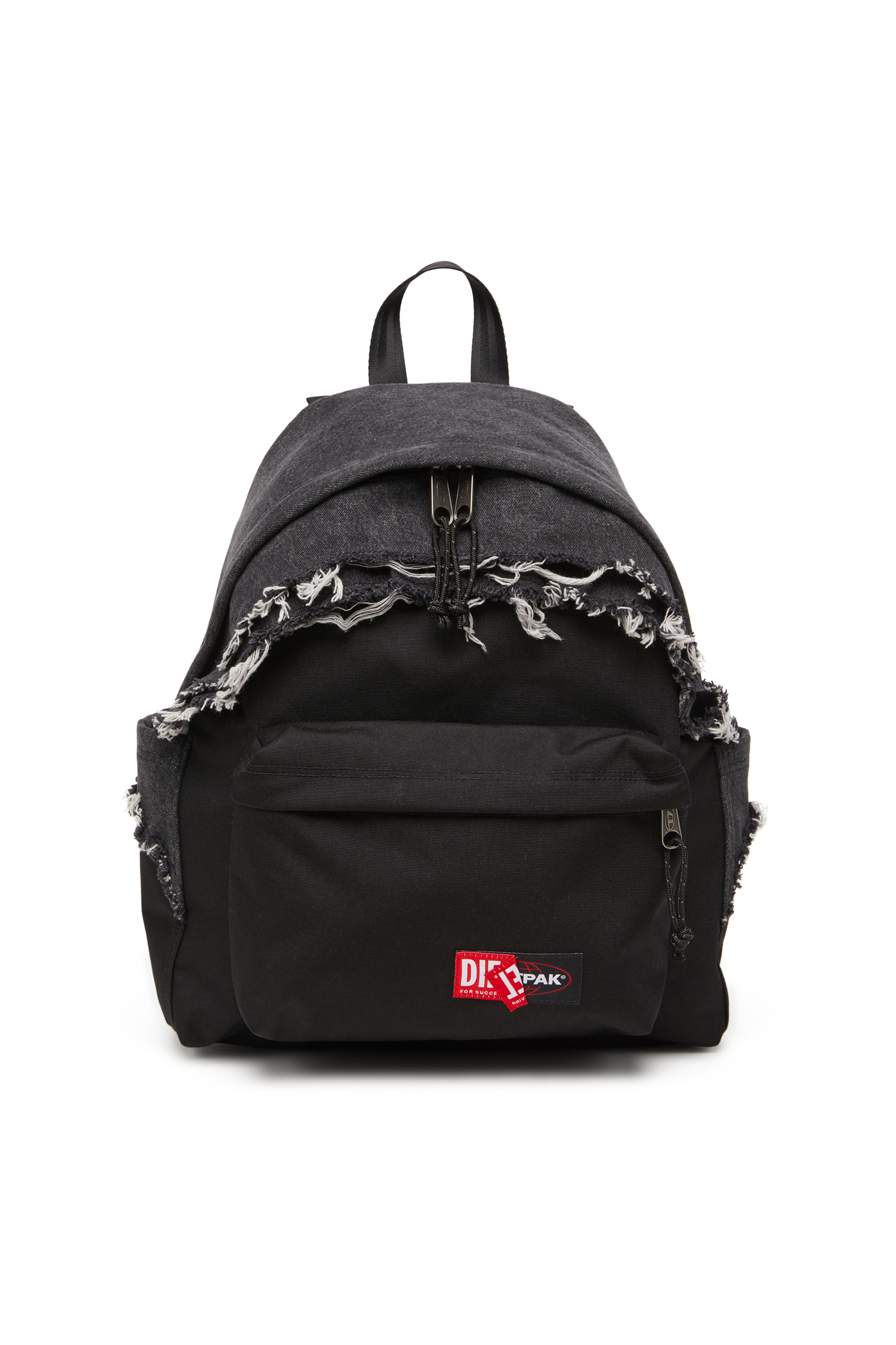 Diesel - DIESEL DAY PAK'R, Unisex's Backpack in destroyed denim and CORDURA® in Black - 1