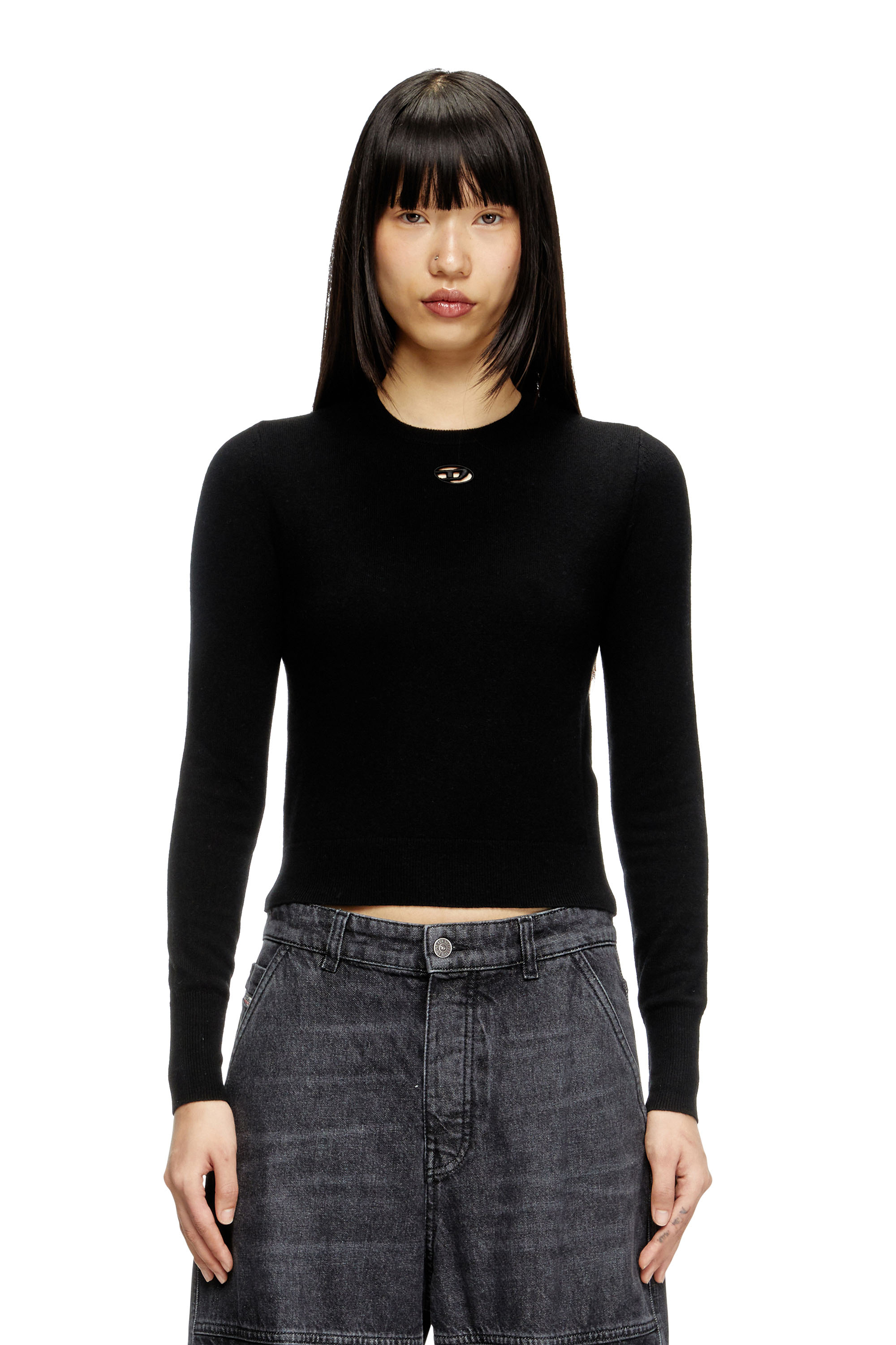Diesel - M-AREESAX, Woman's Wool and cashmere top in Black - 1