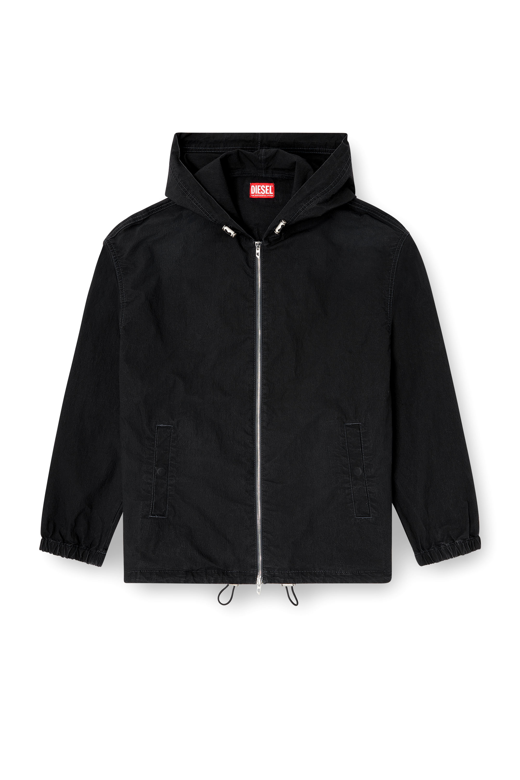 Diesel - D-WYNNY JOGG, Man's Hooded technical JoggJeans jacket in Black - 3