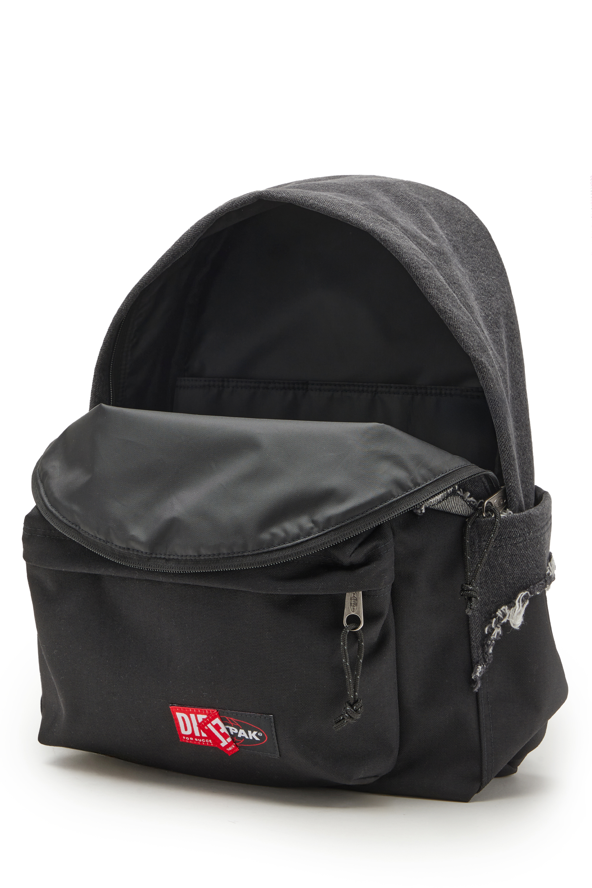 Diesel - DIESEL DAY PAK'R, Unisex's Backpack in destroyed denim and CORDURA® in Black - 4